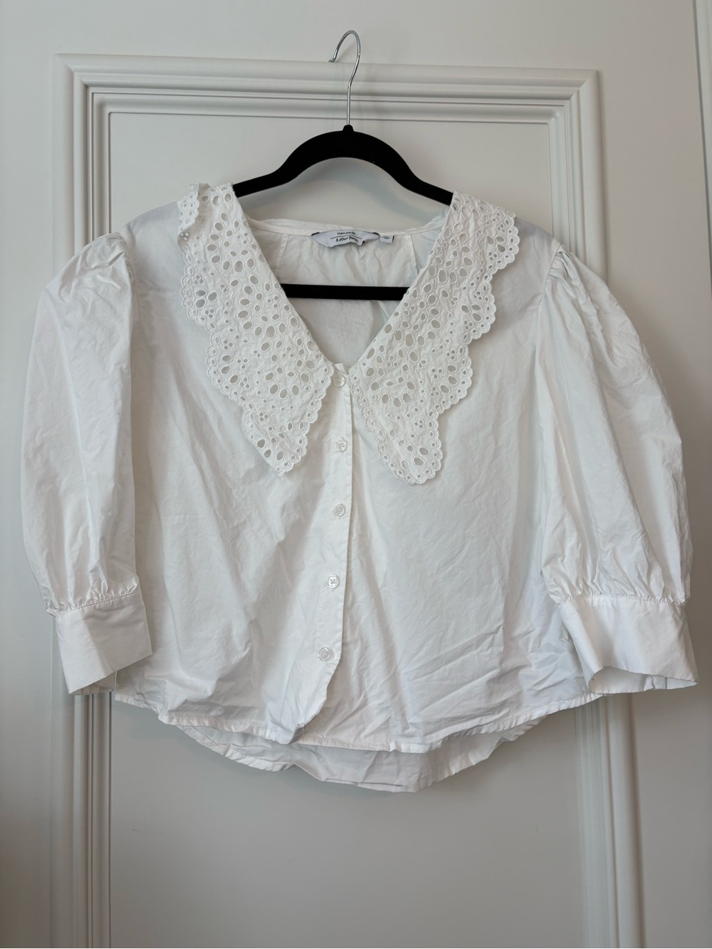 & Other Stories White Ruffled Top size 6